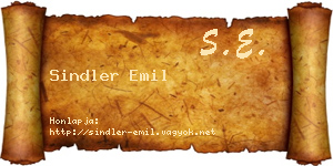 Sindler Emil névjegykártya